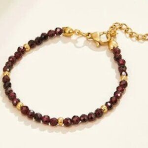 Red Garnet Bead Bracelet/Brand New